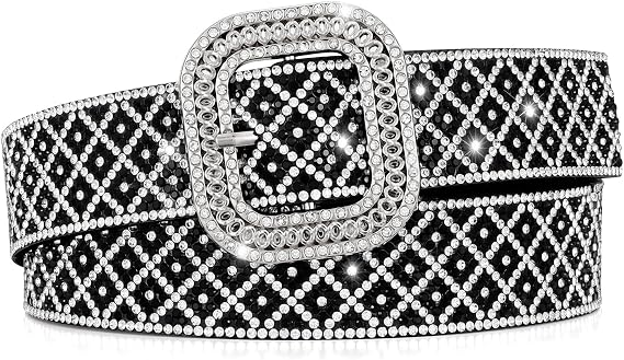 Women's Slim Rhinestone Statement Belt – 0.85
