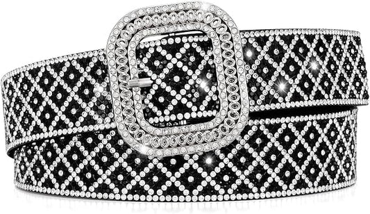 Women's Slim Rhinestone Statement Belt – 0.85