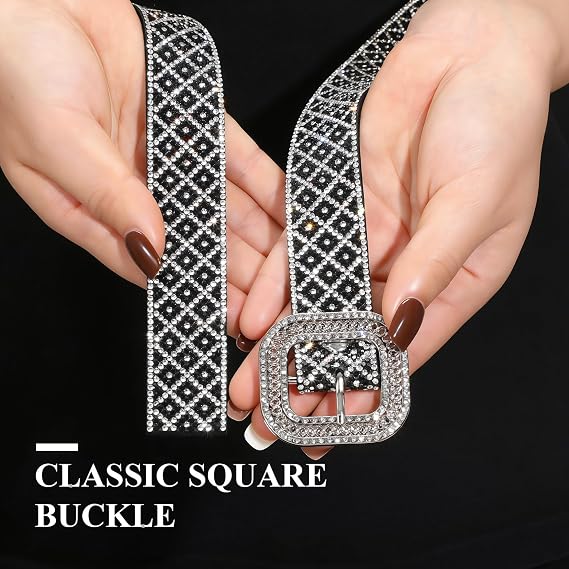 Women's Slim Rhinestone Statement Belt – 0.85