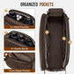 Men's Structured Dark Brown Leather Grooming Organizer