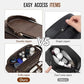 Men's Structured Dark Brown Leather Grooming Organizer