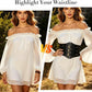 Women's Underbust Corset Belt – Gold Buckle Rings