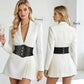 Women's Underbust Corset Belt – Gold Buckle Rings