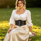 Women's Underbust Corset Belt – Gold Buckle Rings