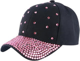 Unisex Rhinestone Crystal Sport Cap – Ponytail Opening