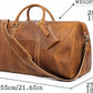 Men's Vintage Top-Grain Leather Duffel - Shoe Pocke