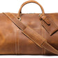 Men's Vintage Top-Grain Leather Duffel - Shoe Pocke