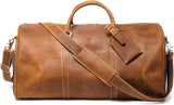 Men's Vintage Top-Grain Leather Duffel - Shoe Pocke