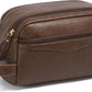 Vintage Wide-Opening Leather Toiletry Bag
