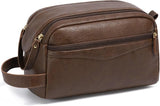 Vintage Wide-Opening Leather Toiletry Bag