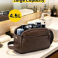 Vintage Wide-Opening Leather Toiletry Bag