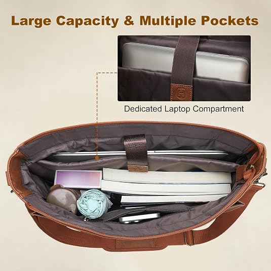 Men's Waterproof Leather Messenger Bag – Magnetic Clasp