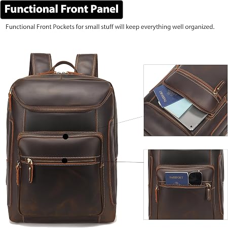 Men's Waxed Full Grain Leather Business Rucksack – 17