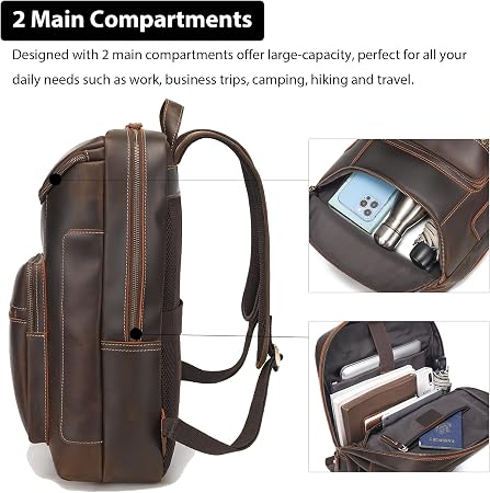 Men's Waxed Full Grain Leather Business Rucksack – 17