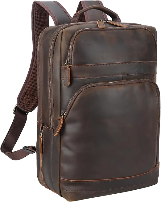 Men's Weathered Full Grain Cowhide Weekender Backpack
