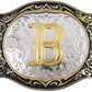Western Initial Letter Belt Buckle – Personalized Cowboy Style