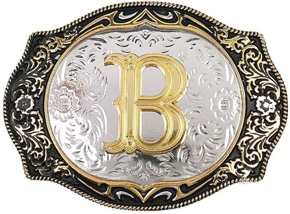 Western Initial Letter Belt Buckle – Personalized Cowboy Style