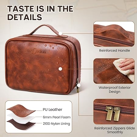 Men's Wet-Dry Separation Leather Toiletry Bag