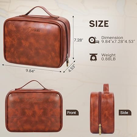 Men's Wet-Dry Separation Leather Toiletry Bag