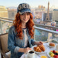 Women's Y2K Bedazzled Letters Denim Cap – Rhinestone Studded