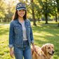 Women's Y2K Bedazzled Letters Denim Cap – Rhinestone Studded