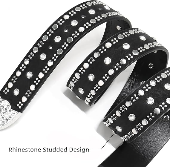 Women's Y2K Punk Rivet Rhinestone Studded Belt