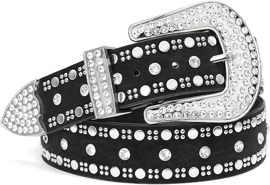 Women's Y2K Punk Rivet Rhinestone Studded Belt
